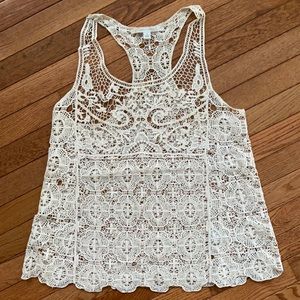 Nude Lauren Conrad lace tank top